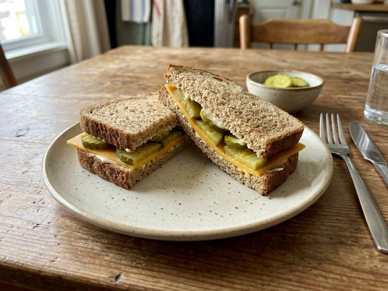 Pickle and Cheddar Sandwich