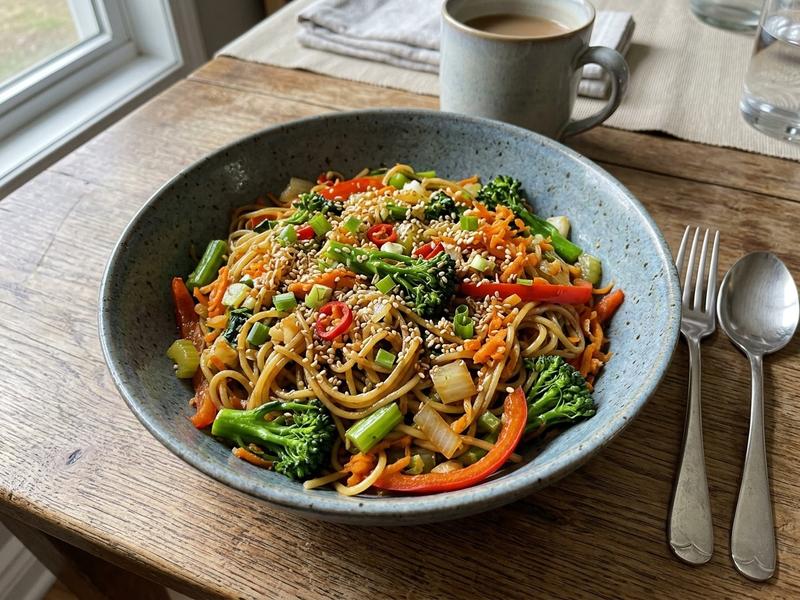 Vegetable Stir Fry Mung Bean Noodles