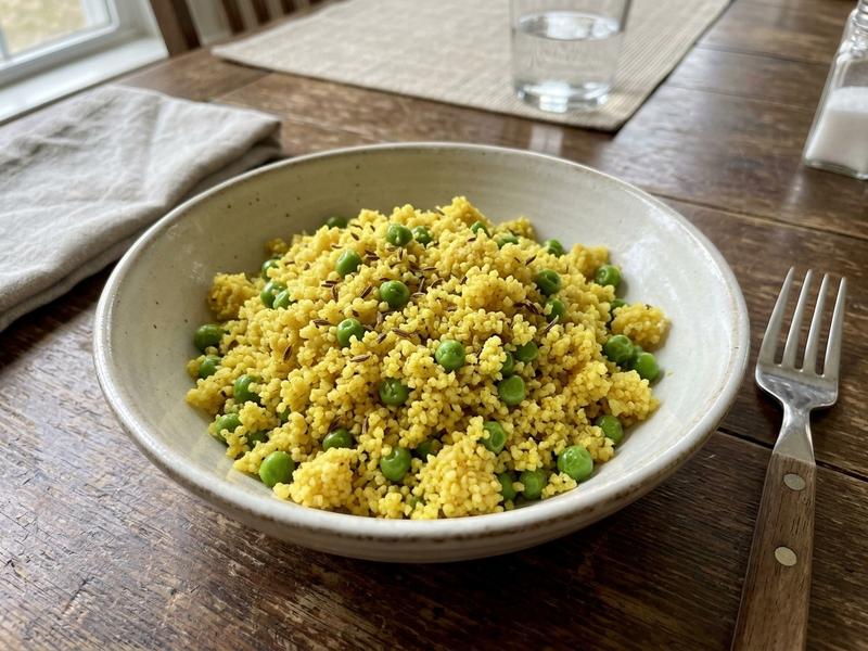 Curried Couscous with Peas