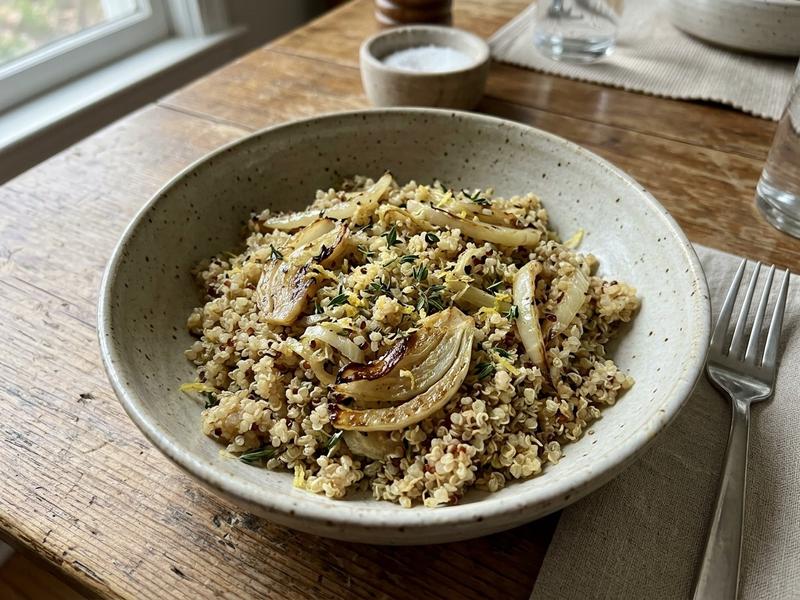 Lemon Thyme Quinoa with Sautéed Fennel