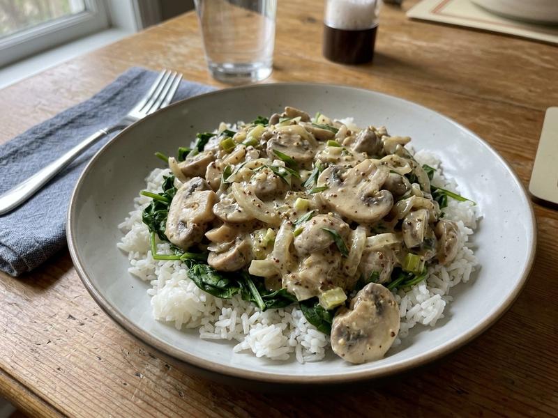 Mustardy Mushroom Stroganoff
