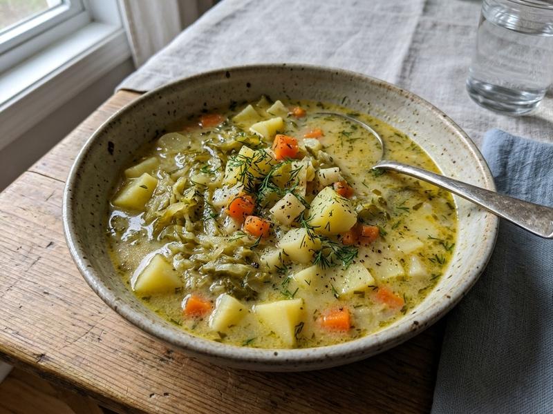 Polish Pickle Soup With Sour Cream and Dill
