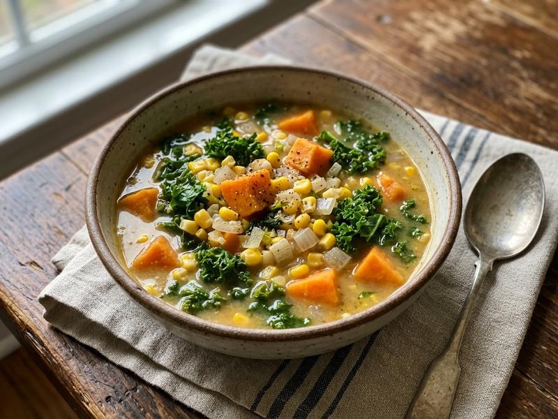 Sweet Potato, Kale, and Corn Chowder