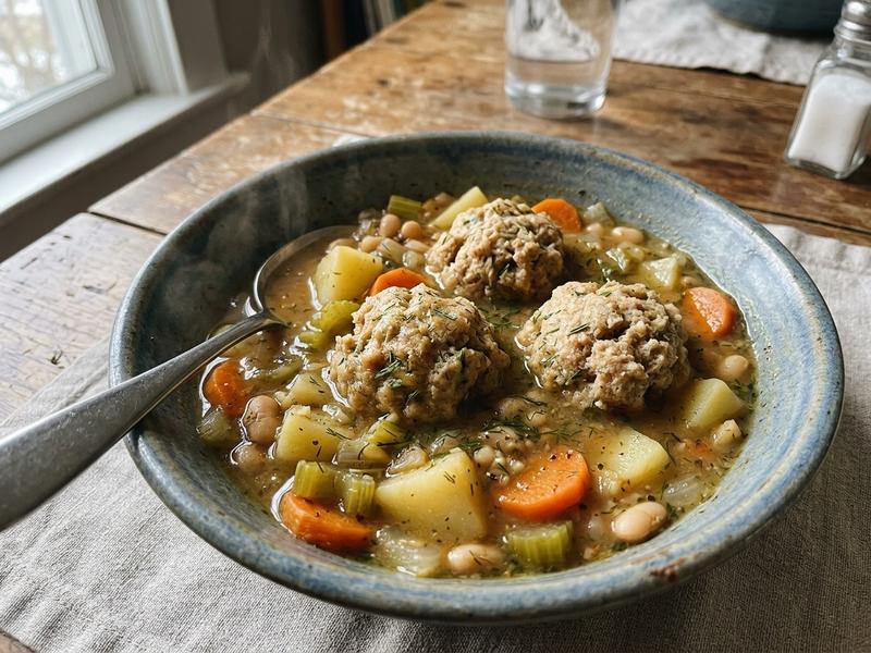 Vegan Dill Stew with Rosemary Dumplings
