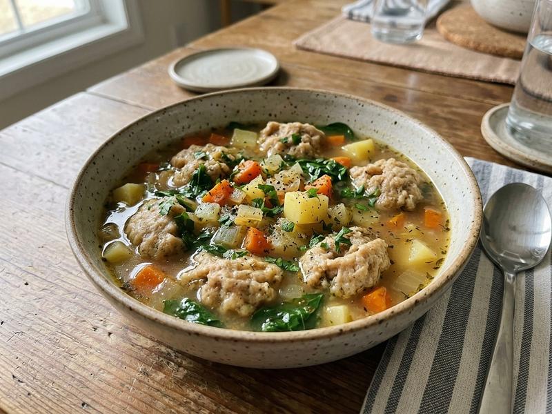 Vegan Vegetable and Dumpling Soup