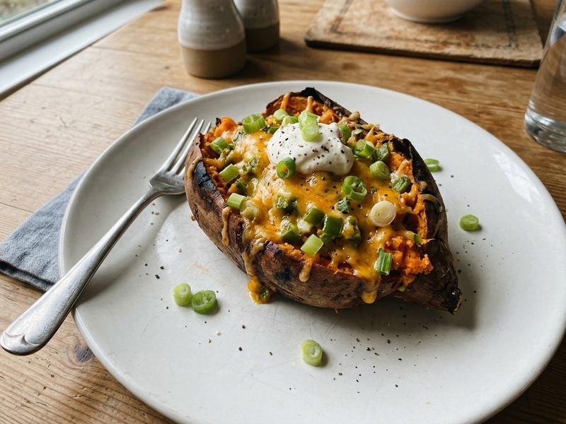 Cheddar and Green Chilli Stuffed Potatoes