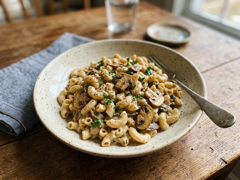Vegan Toasted Mushroom Macaroni