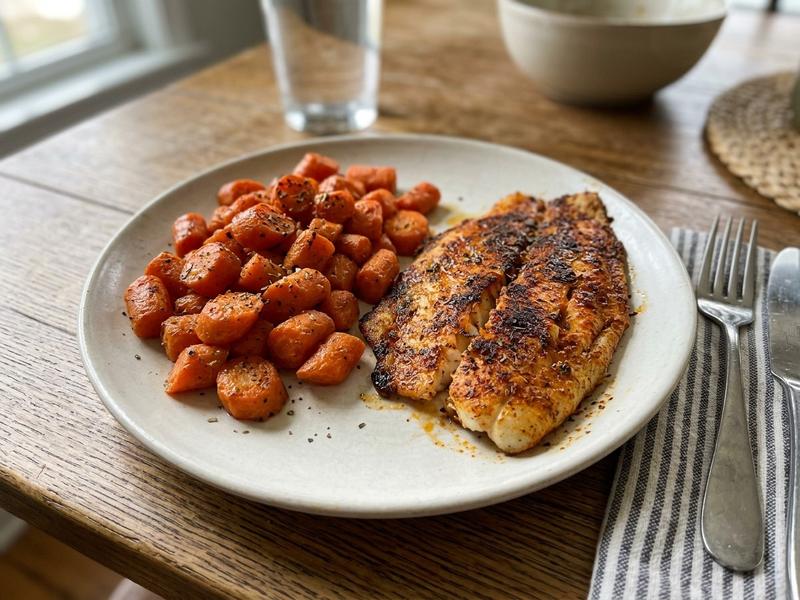 Cajun Tilapia and Carrots