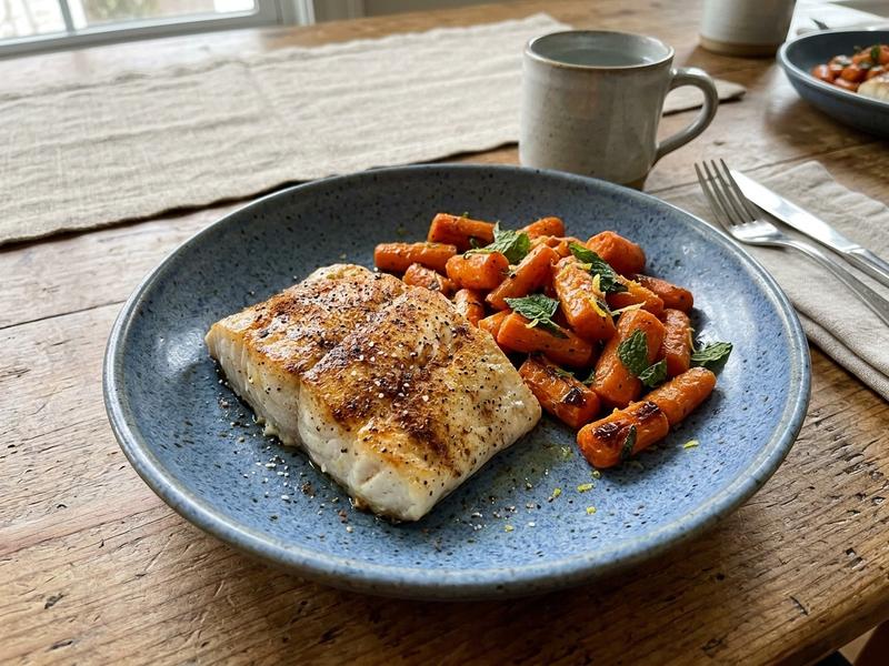 Moroccan Halibut and Carrots