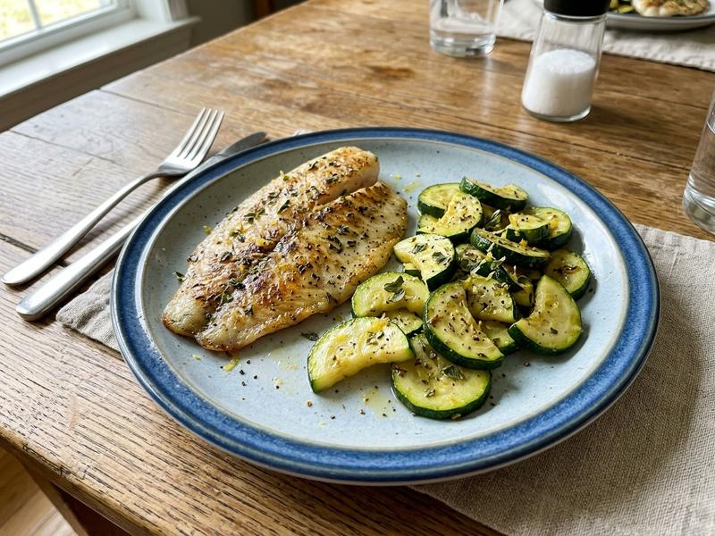 Pan-Seared Tilapia with Zucchini and Lemon