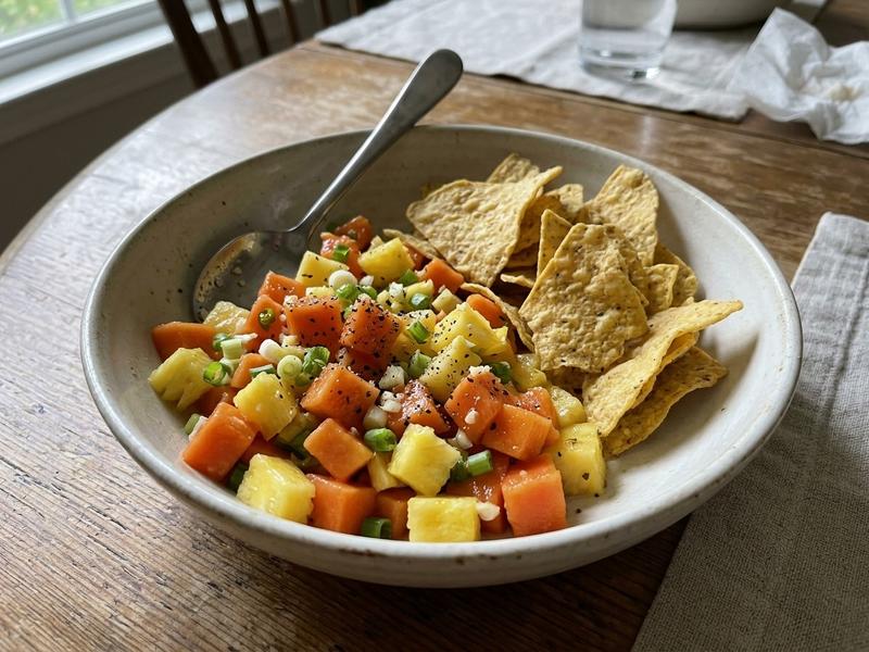 Papaya Salsa with Tortilla Chips