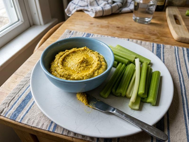 Tumeric Almond Vegan "Cheeze" with Celery