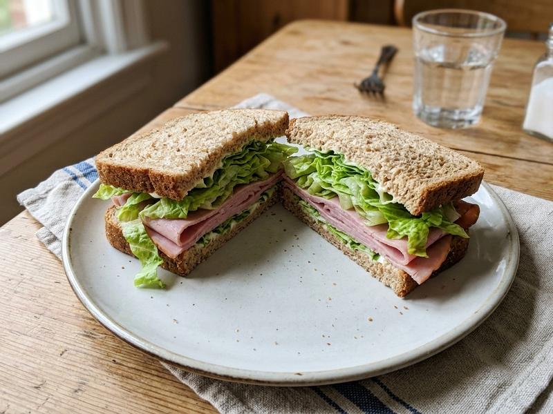 Simple Ham and Lettuce Sandwich