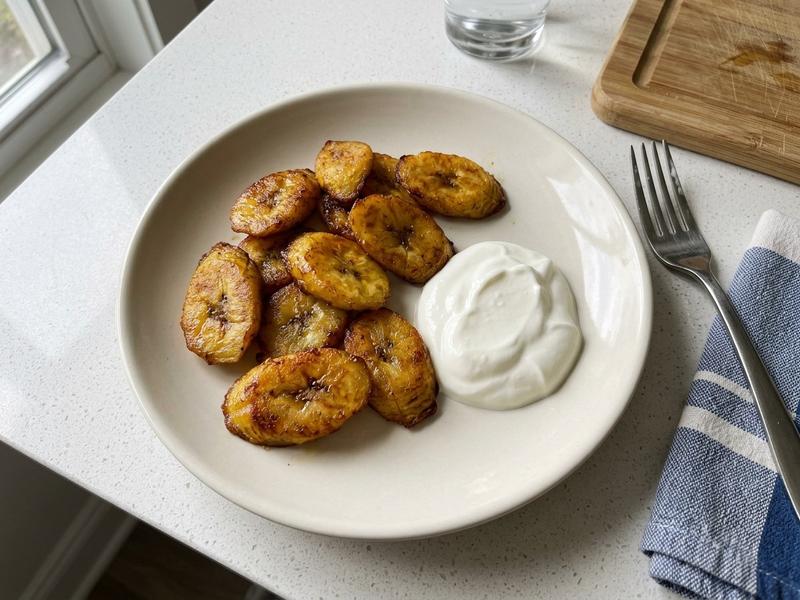 Fried Plantains with Sour Cream