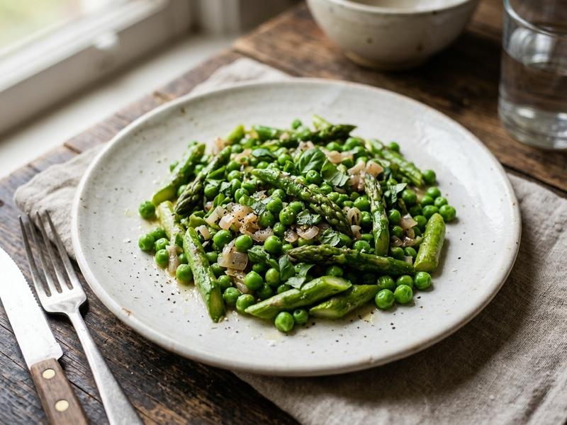 Asparagus, Peas, and Basil (Piselli con Asparagi e Basilico)