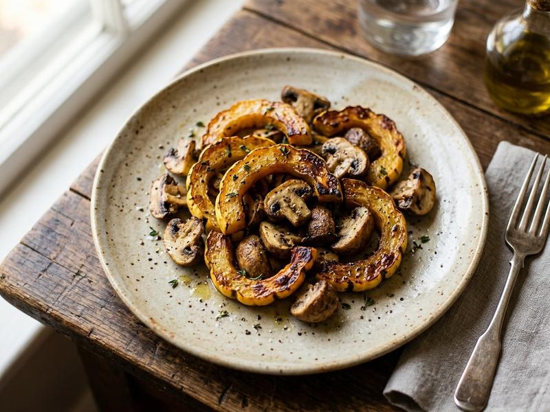 Delicata Squash and Roasted Mushrooms