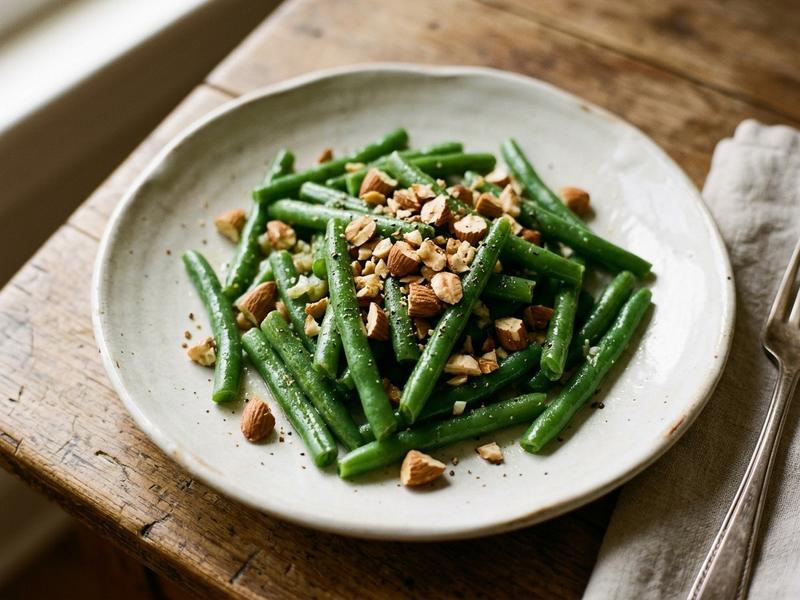 Green Beans with Crushed Almonds