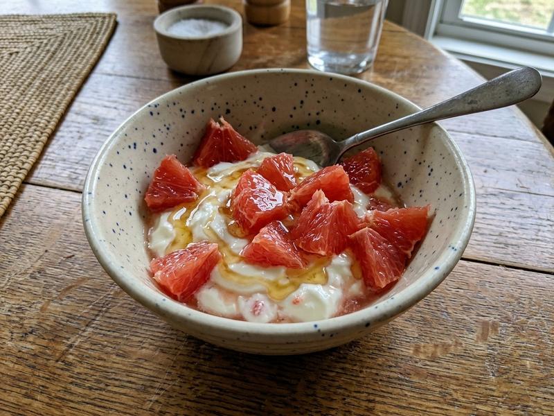 Yogurt with Grapefruit & Honey