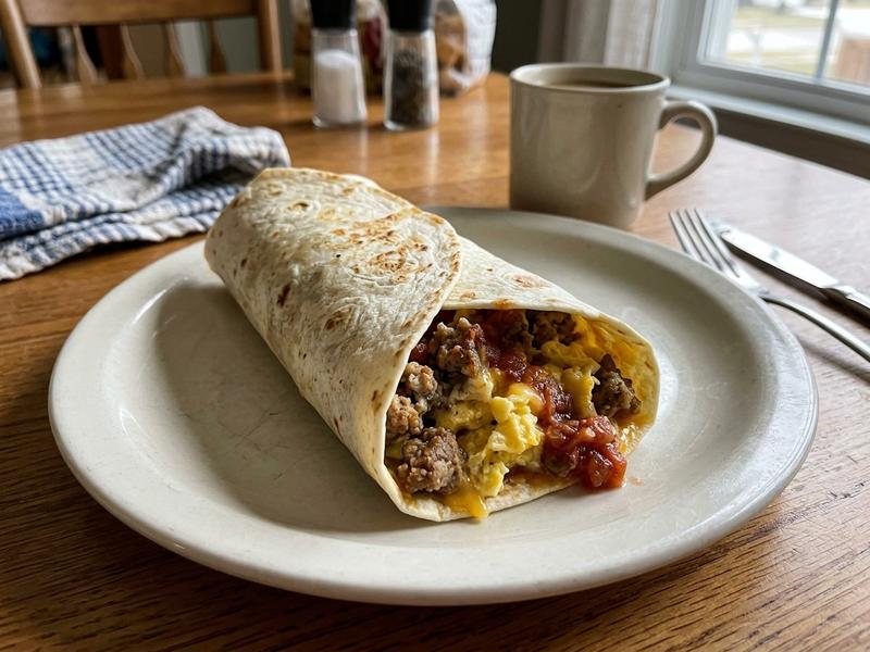 Sausage and Egg Breakfast Burrito