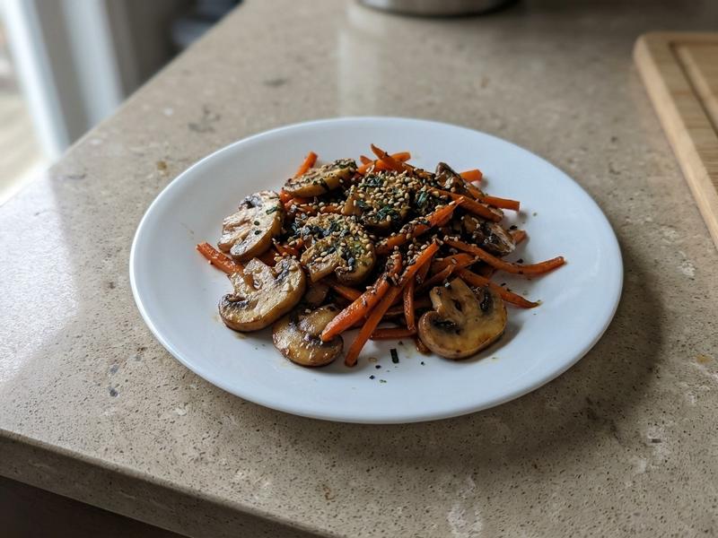 Teriyaki Mushrooms with Carrots