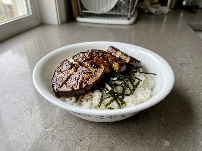 Eggplant (Imitation Eel) Rice Bowl