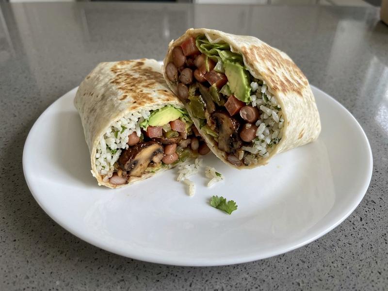 Chipotle Mushroom, Bean, and Rice Burrito