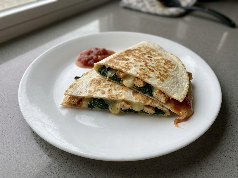 Spicy Spinach Quesadillas