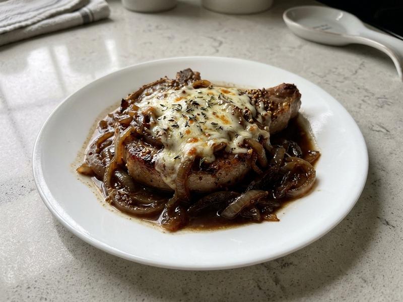 French Onion Soup Pork Chops