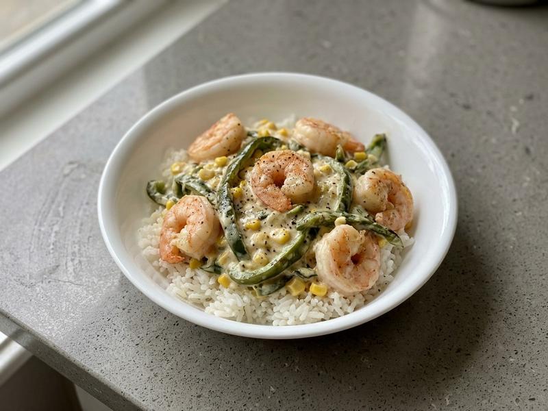 Creamy Shrimp and Poblanos