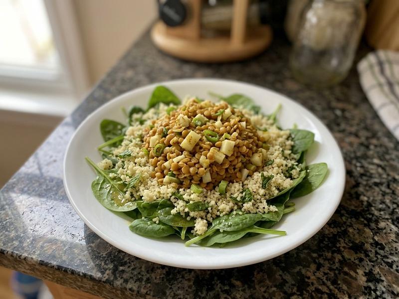 Curried Red Lentil Kohlrabi, and Couscous Salad