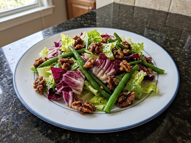 Radicchio and Haricot Vert Salad with Candied Walnuts