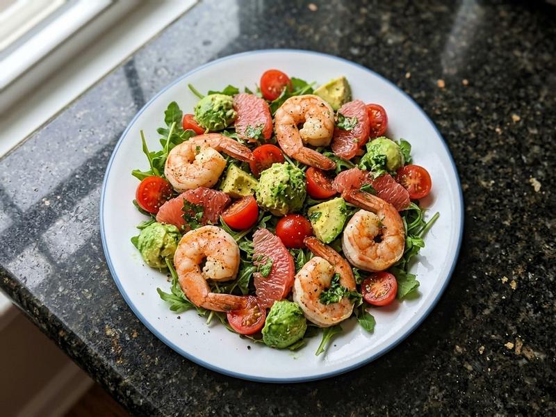 Shrimp Avocado Salad with Cilantro Dressing