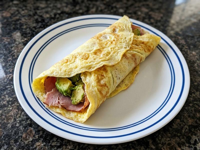 Ham and Avocado Egg Wrap