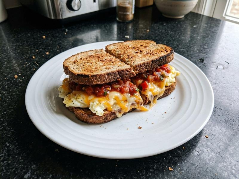 Salsa, Egg, and Cheese Sandwich
