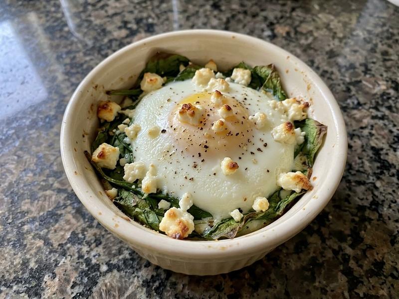 Baked Spinach and Eggs