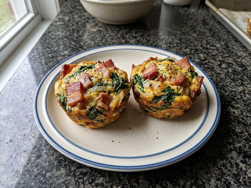 Egg, Spinach, and Bacon Muffins