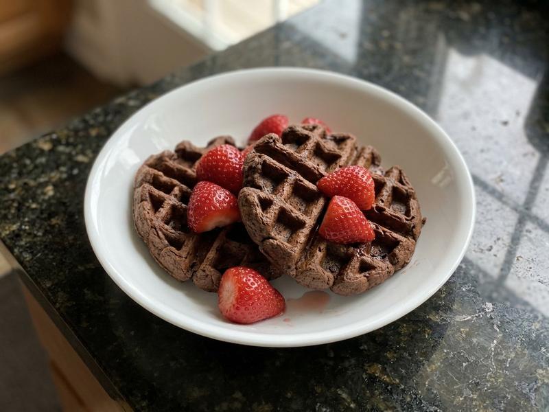 Chocolate Waffles with Berries