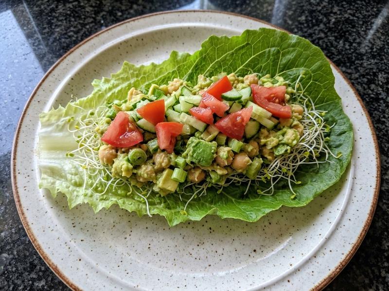 Avocado Chickpea Lettuce Wraps