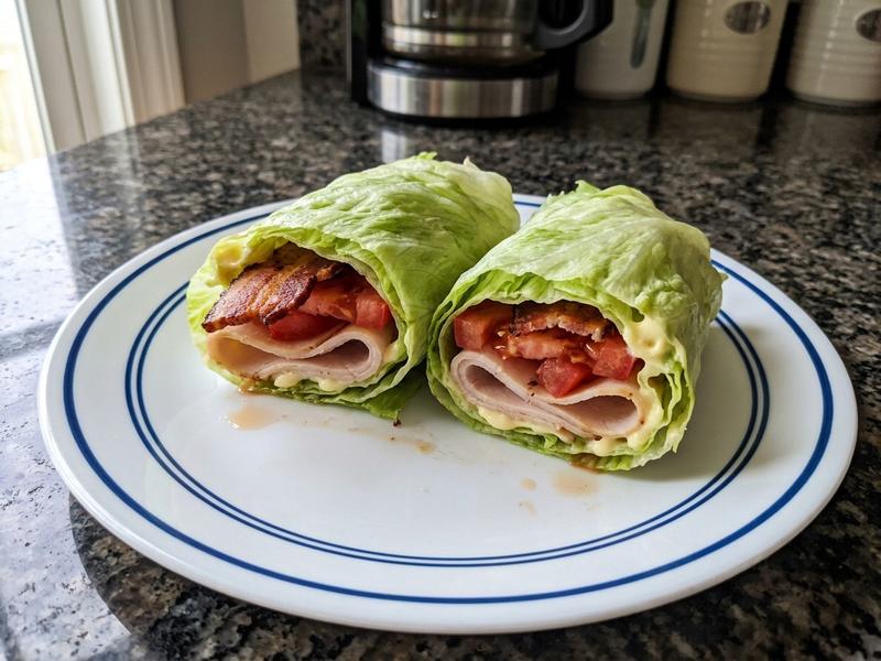 Paleo Lettuce Bacon and Turkey Wraps