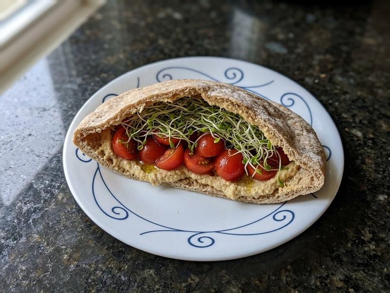 Tomato and Hummus Pita Sandwich