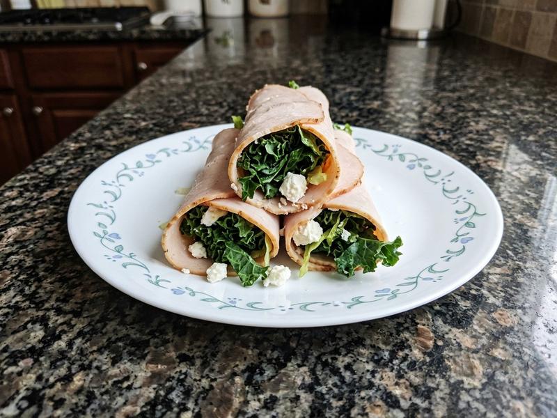 Turkey, Kale, and Goat Cheese Roll-Up