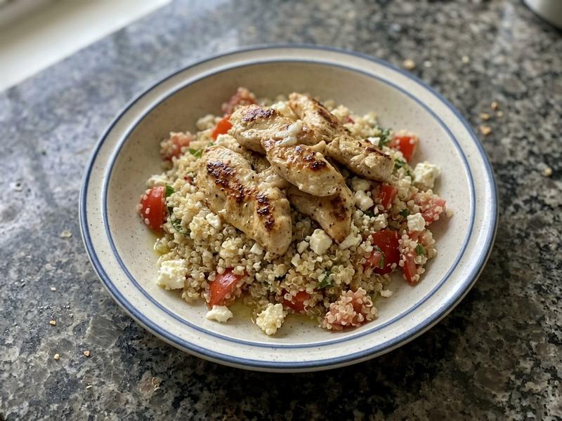 Griddled Chicken with Quinoa Greek Salad