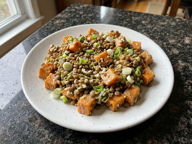 Mustardy Lentil & Sweet Potatoes