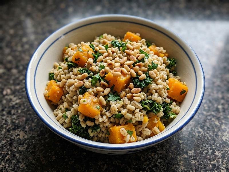 Pearl Barley with Kale & Butternut Squash
