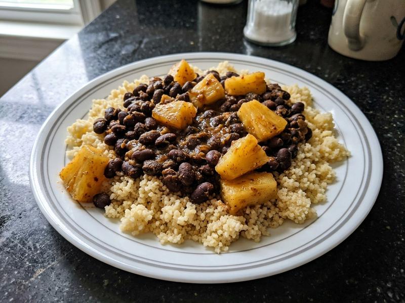 Pineapple, Black Beans, and Couscous