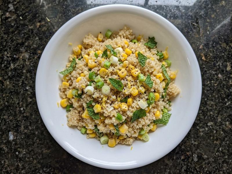 Quinoa with Corn, Scallions, and Mint