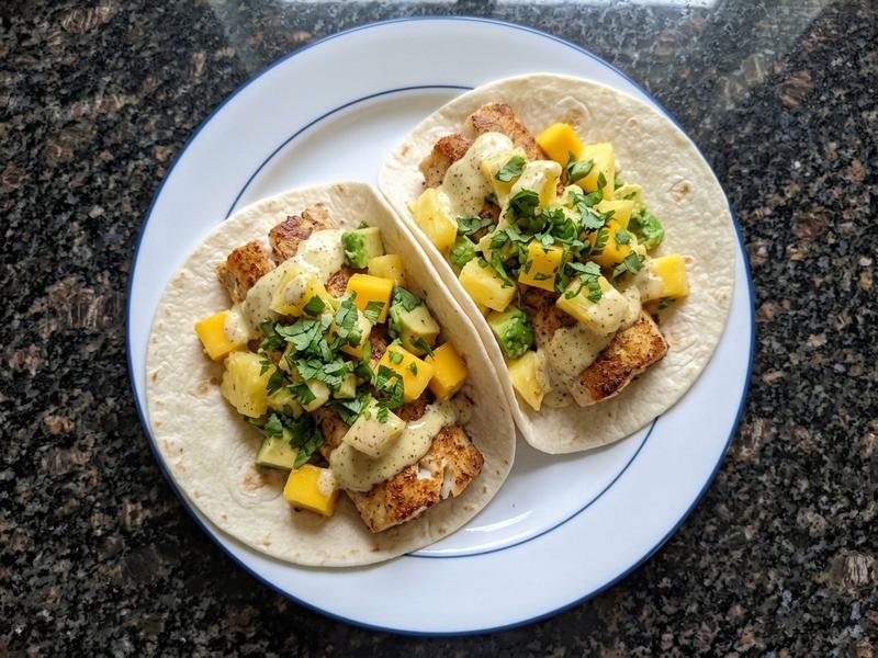 Soft Mahi-Mahi Tacos with Ginger-Lime Dressing