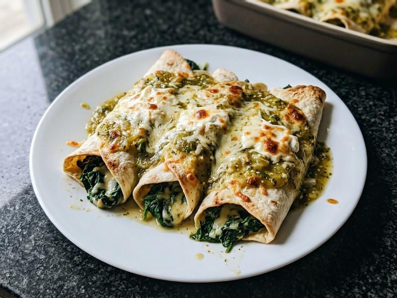 Spinach Enchiladas Verde