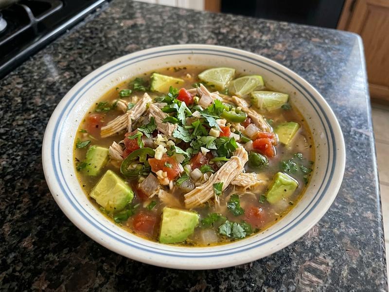 Chicken Avocado Soup with Lime