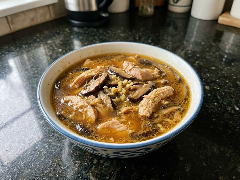 Chicken Soup with Ginger and Shiitake Mushrooms